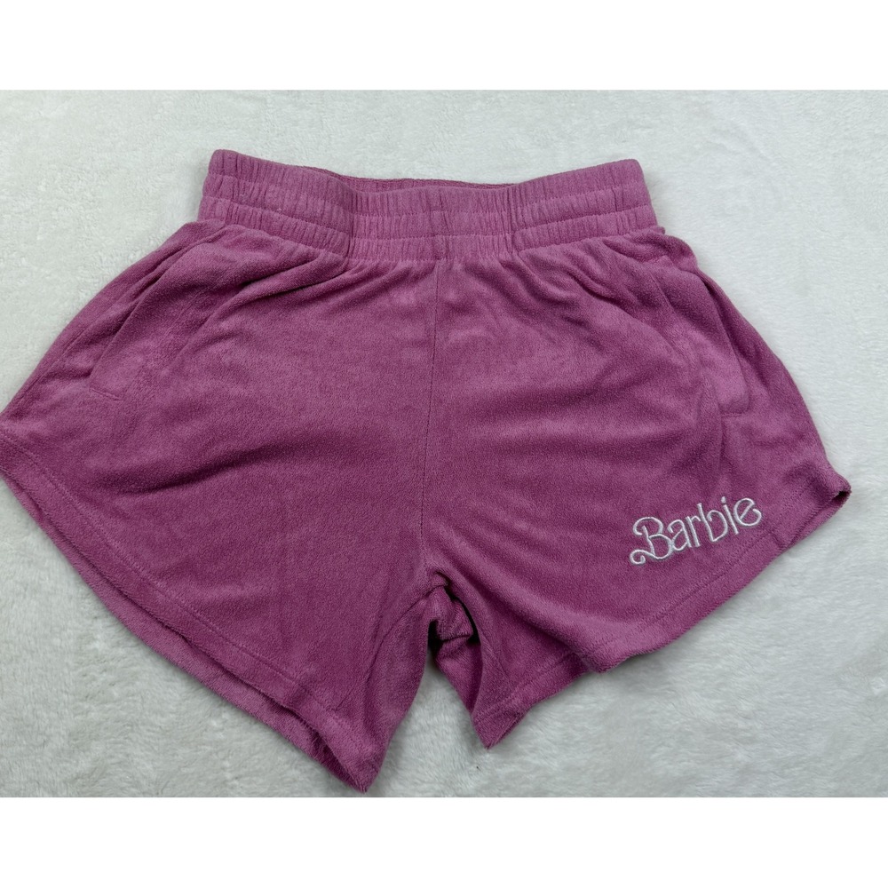 Barbie Pink Terry Elastic Waist Lounge Shorts Small
